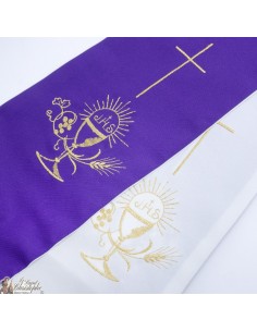 Two-tone embroidered priest stole model 17164