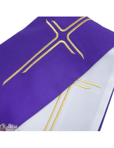 Zweifarbige Priesterstola bestickt