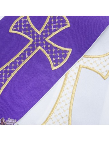 Stola Sacerdote Bicolore Ricamata