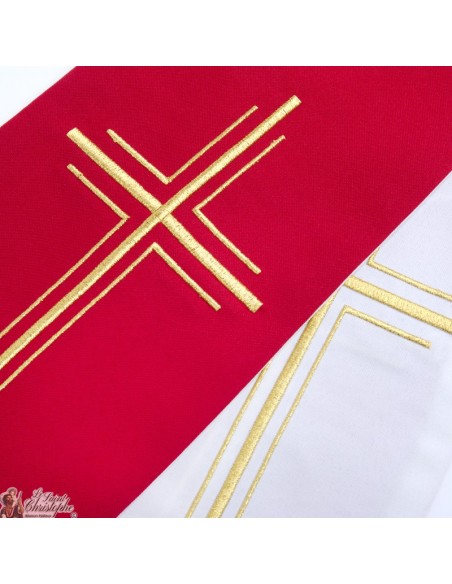 Stola Sacerdote Bicolore Ricamata