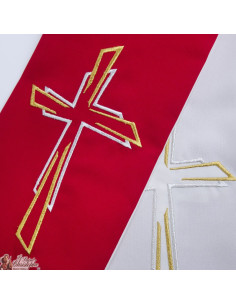 Zweifarbige Priesterstola bestickt