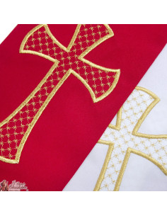 Zweifarbige Priesterstola bestickt