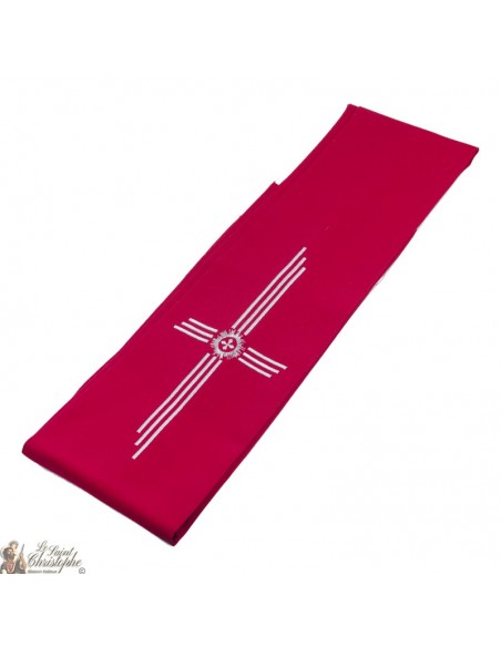 Priester Stola bestickt silbernes Kreuz