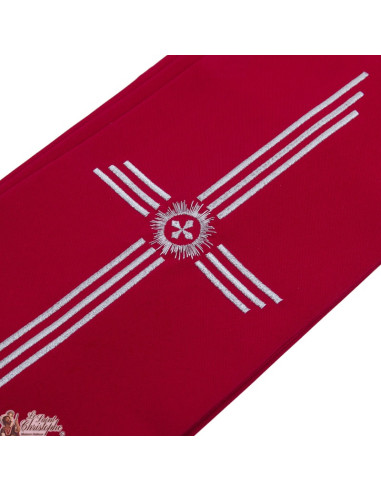 Priester Stola bestickt silbernes Kreuz