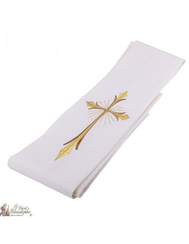 Cross embroidered priest stole