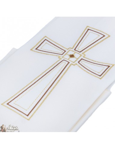 Cross embroidered priest stole