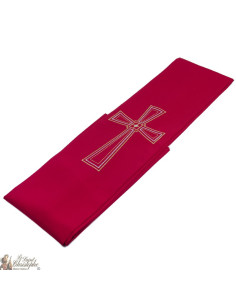 Priester Stola bestickt silbernes Kreuz