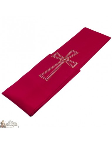 Priest stole embroidered silver cross