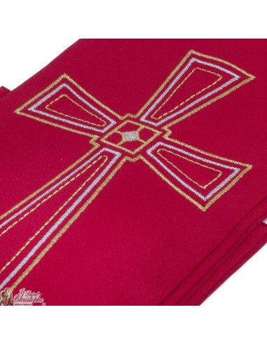 Priester Stola bestickt silbernes Kreuz