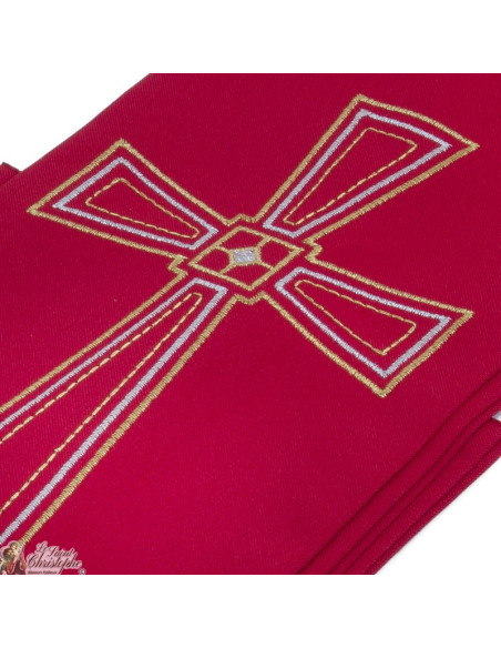 Priester stola geborduurd zilveren kruis