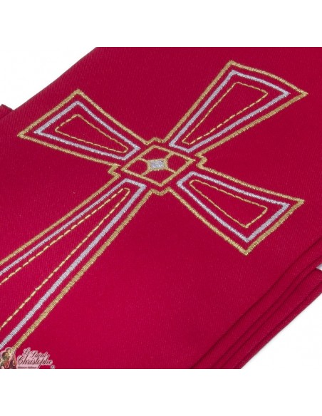 Stola Sacerdote ricamata croce d'argento