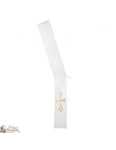 Weiß bestickte Diakonstola - dreifaches Kreuz