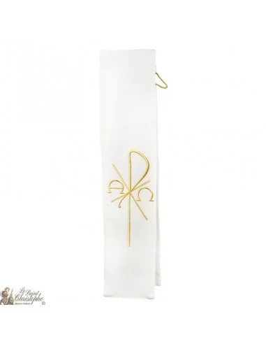 Étole Diacre Blanche brodée -Pax Alpha Omega