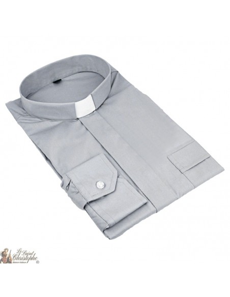 Camicia per maniche lunghe prete grigie