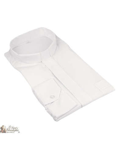 Wit priester shirt korte mouwen