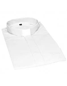 Weißes Priesterhemd mit kurzen Ärmeln