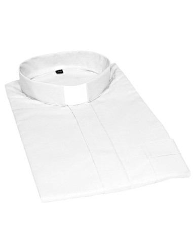 White priest shirt short sleeves
