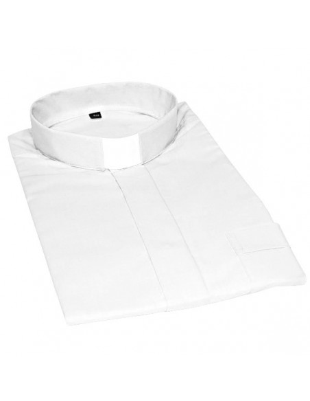 Weißes Priesterhemd mit kurzen Ärmeln