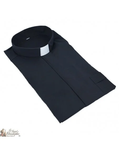 Korte mouw zwart priester shirt