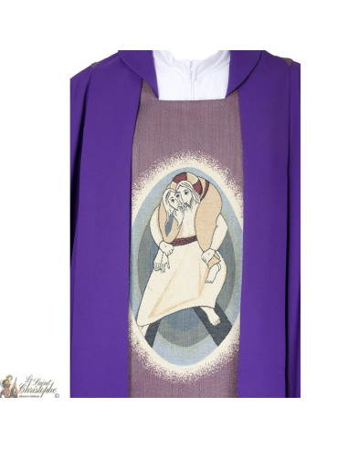 Chasuble pour prêtre brodée avec la Miséricorde