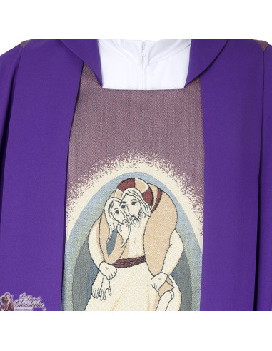 Chasuble pour prêtre brodée avec la Miséricorde