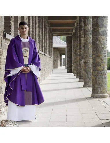 Chasuble pour prêtre brodée avec la Miséricorde