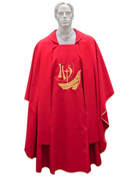 Casulla para sacerdote con estola bordada