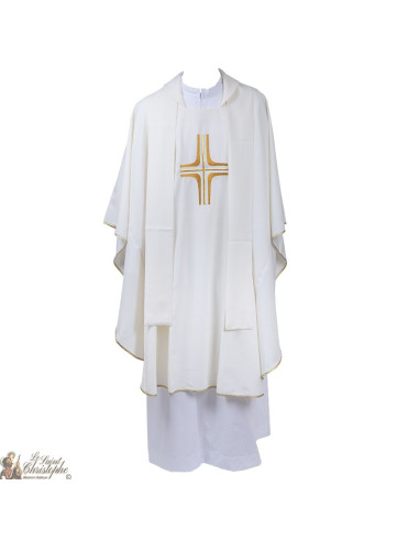 Casula per sacerdote con stola ricamata