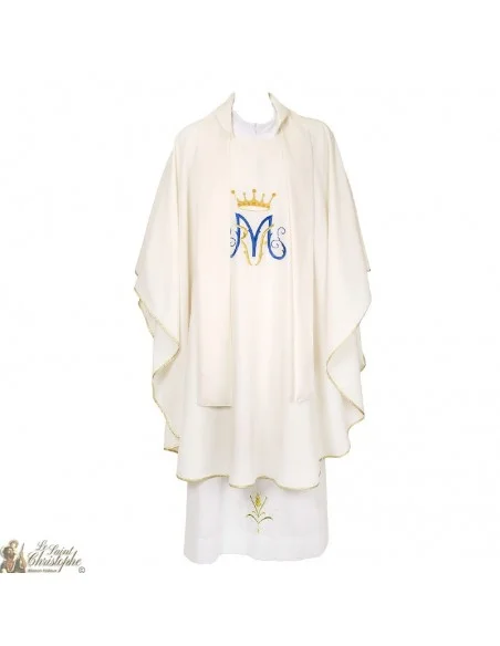 Casulla para sacerdote con estola bordada