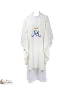 Casulla para sacerdote con estola bordada