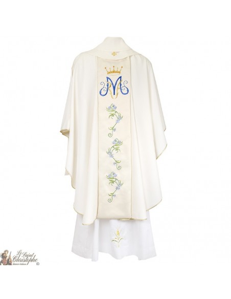 Casula per sacerdote con stola ricamata