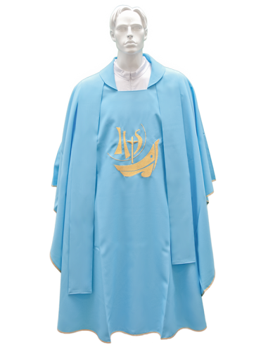 Casulla para sacerdote con estola bordada