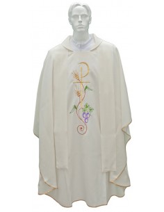 Casula per sacerdote con stola ricamata