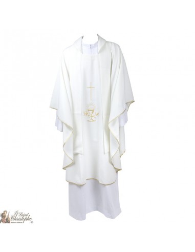 Casula per sacerdote con stola ricamata