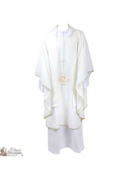 Casula per sacerdote con stola ricamata