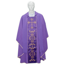 Casula per sacerdote con stola ricamata