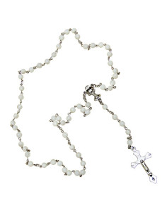 White rosary in real mother-of-pearl
