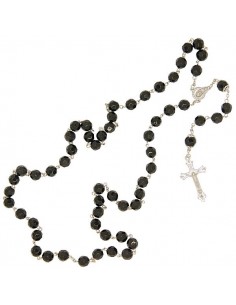 Black beads faceted rosary