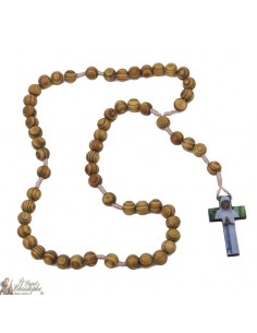 Rosary of Banneux in natural olive wood
