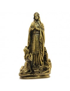 Statue Apparition de Lourdes poudre de Marbre couleur Bronze - 22 cm