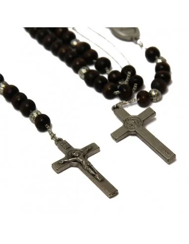 Schwarze Rosenkranz-Holzperlenkette