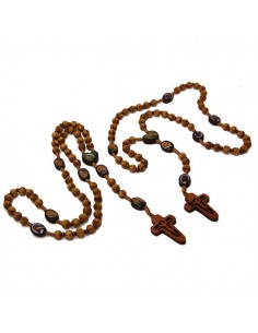 Olive wood rosary Soufanieh and icon