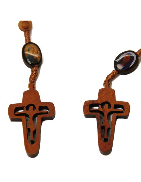 Rosario de madera de olivo Soufanieh e icono