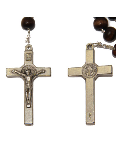 Rosary brown wooden beads necklace