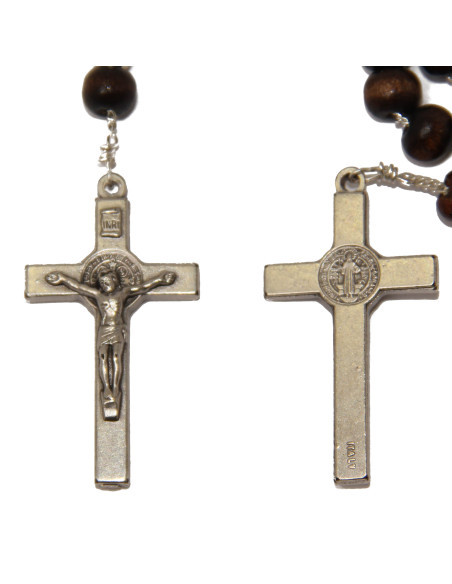 Rosary brown wooden beads necklace