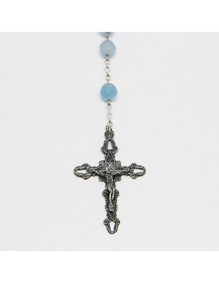 Aquamarin-Rosenkranz - Silber 925