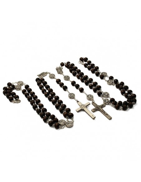 Religious Rosary Blue black faceted beads