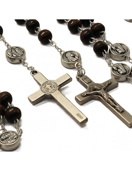 Religious Rosary Blue black faceted beads