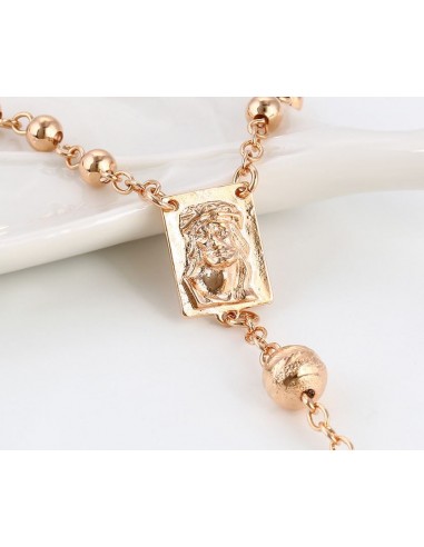 Chapelet en métal doré - collier