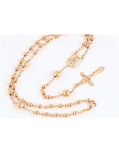 Gold metal rosary - necklace